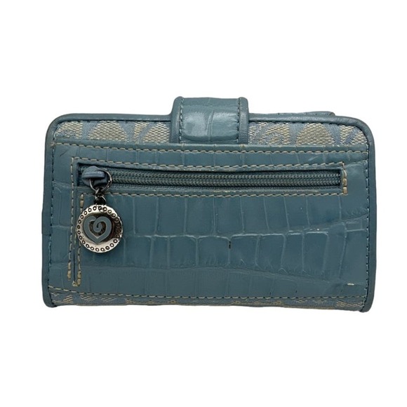 BRIGHTON Blue Heart Small Canvas Wallet - Picture 2 of 7